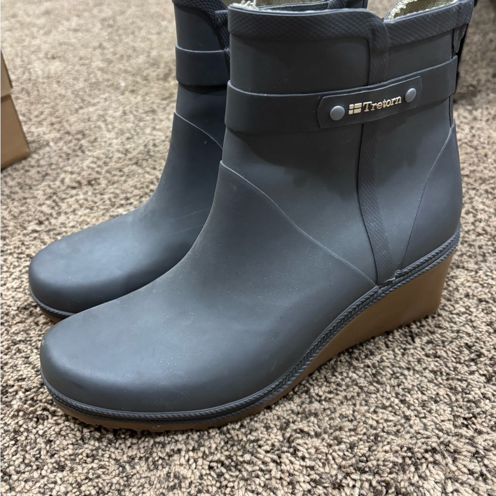 Tretorn Women's Gray Wedge Rain Boots
